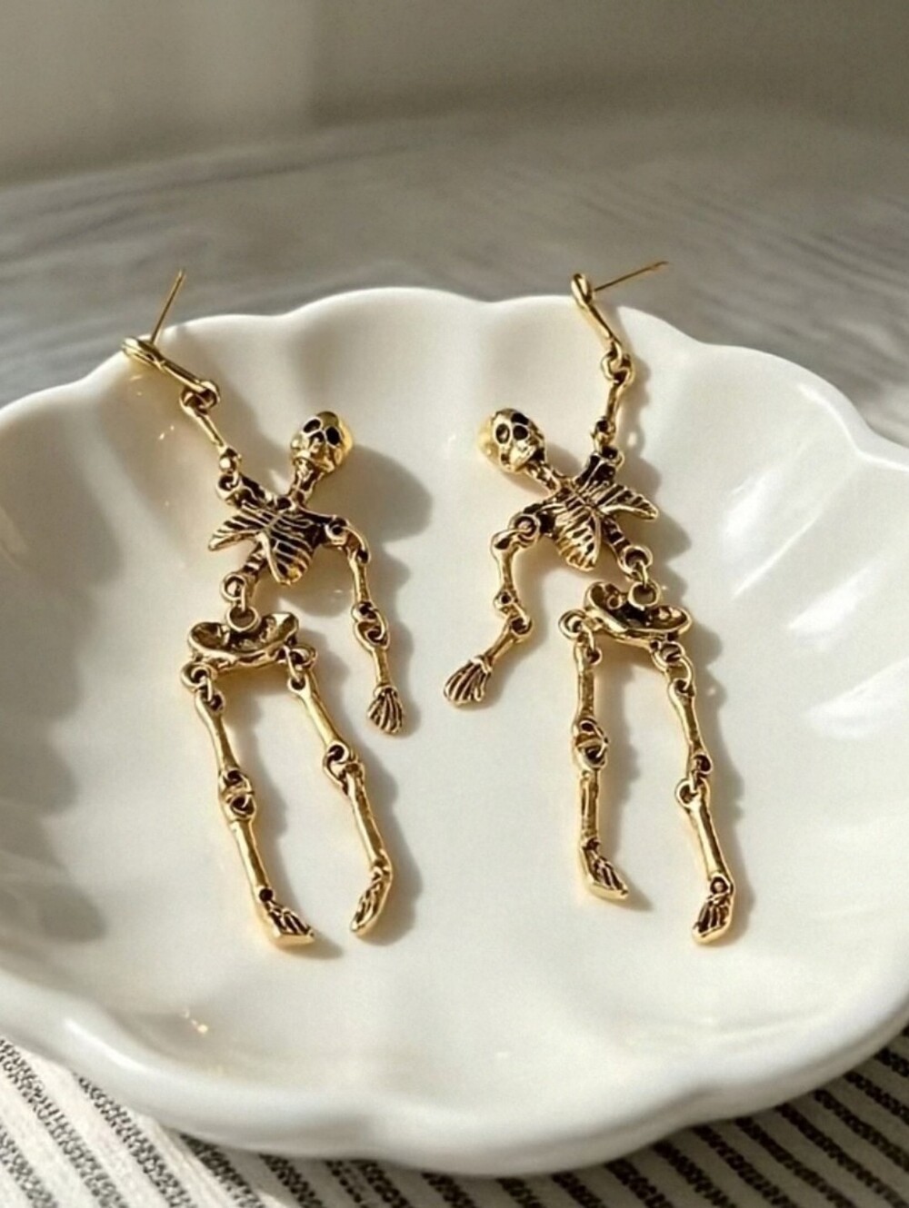 NEW* Gold, Skeleton Dangle, Hanging Earrings. Halloween, Party